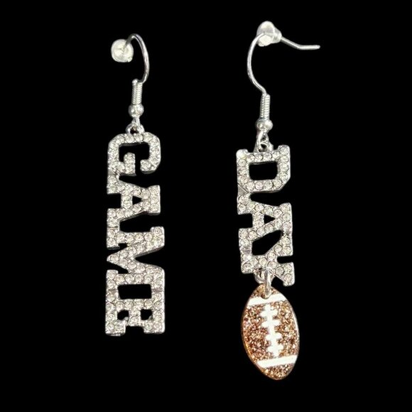 Jewelry - $3 if Bundled! New Bling Football Earrings
